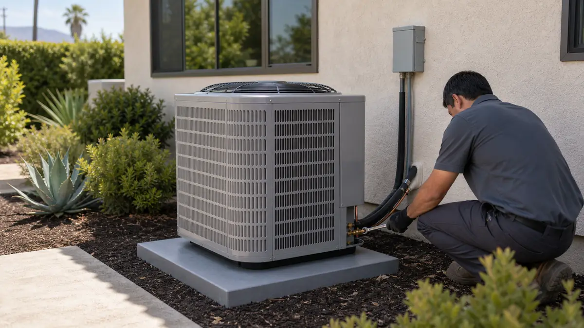 Illustration: Mitsubishi AC installation in Encino, CA